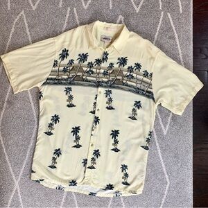 Campia Moda Yellow Hawaiian Short Sleeve Button Down Shirt